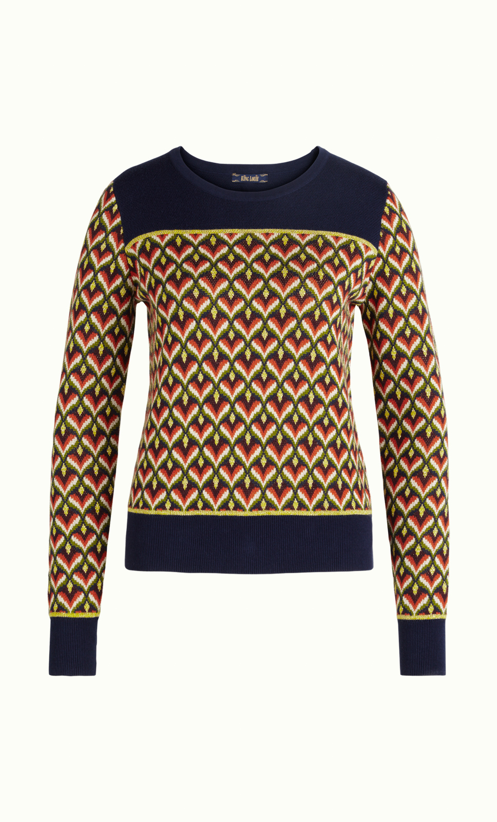 King Louie Damen Bluse Bella - Viskose Bluse Mit Reverskragen Und Puffärmeln